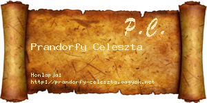 Prandorfy Celeszta névjegykártya